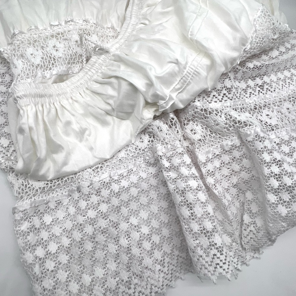 Cottagecore Long White Skirt - Picture 7 of 12